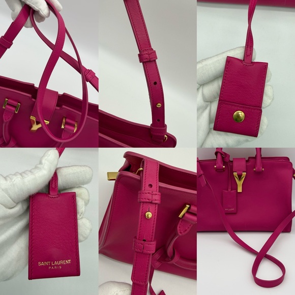 Authentic Yves Saint Laurent pink small cabad tote in smoot calfskin leather - Picture 15 of 15